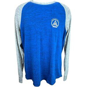 American Eagle Mens Blue-Gray Long-Sleeve Raglan T-Shirt Medium
